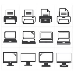 icon office equipment fax laptop printer stock vector fax from laptop