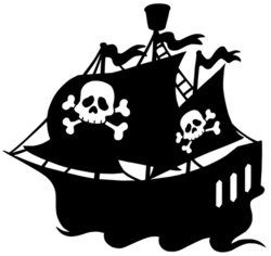 Pirate ship silhouette stock vector