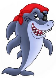 Pirate shark stock photo