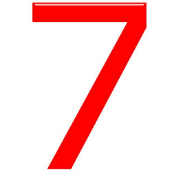3D Red Number 7 stock photo